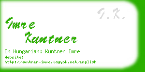 imre kuntner business card